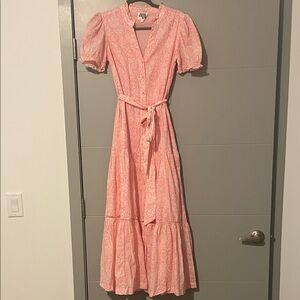 Mon Coco . Lightweight and airy - trend on fresh Pink Dress with Puff Sleeves